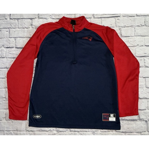NWT New England Patriots 1/4 Zip Jacket NFL Team Apparel Pullover Men's XL - Picture 1 of 8